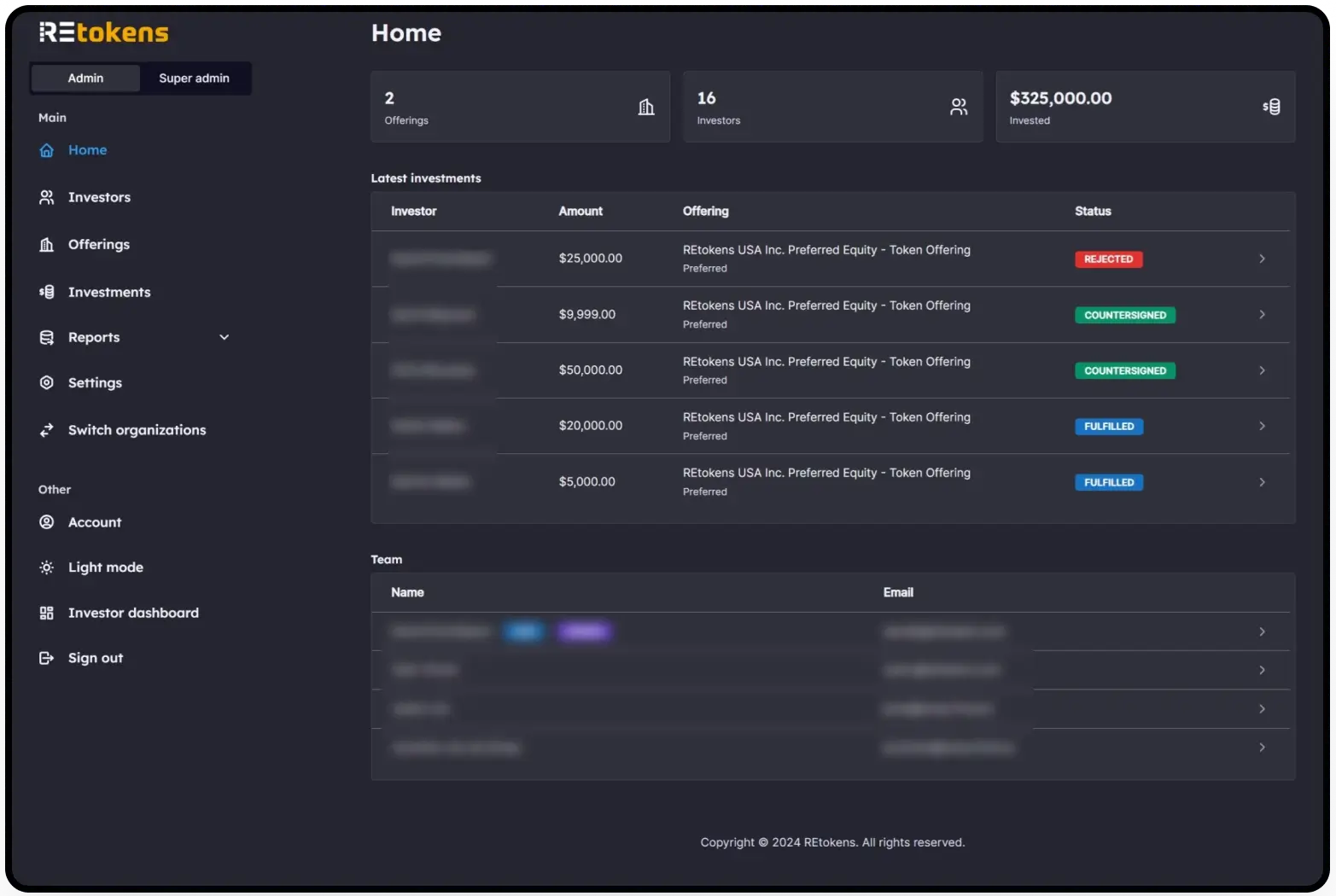 REtokens Real Estate Investment platform.